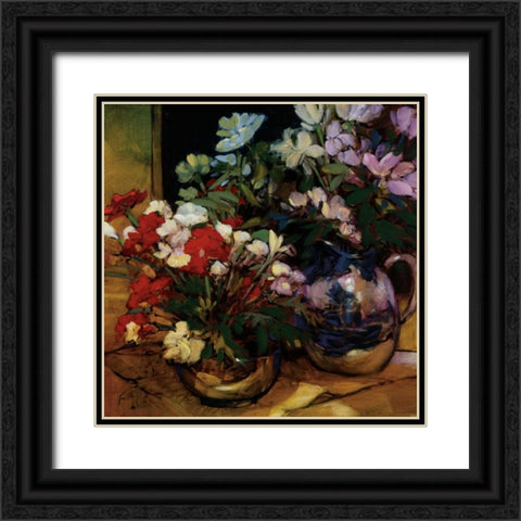 Bouquet for Two Black Ornate Wood Framed Art Print with Double Matting by Craig, Philip