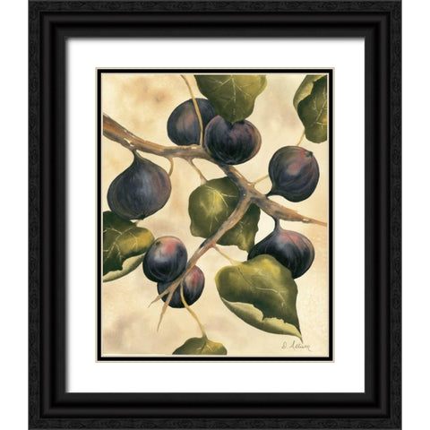 Italian Harvest - Figs Black Ornate Wood Framed Art Print with Double Matting by Allison, Doris