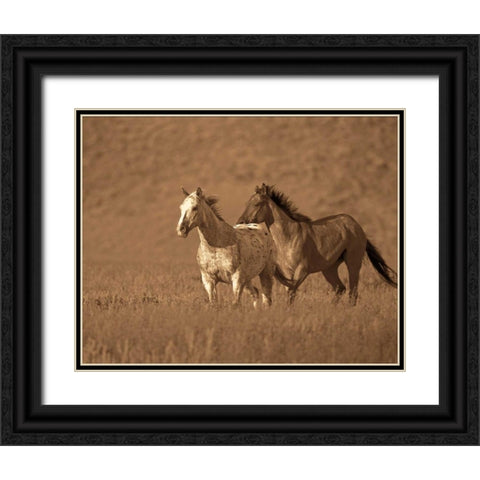 Partners Black Ornate Wood Framed Art Print with Double Matting by Caro, Wendy