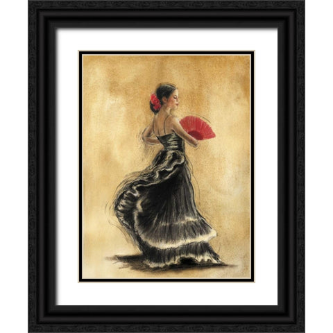 Flamenco Dancer II Black Ornate Wood Framed Art Print with Double Matting by Gold, Caroline