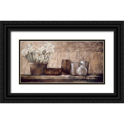 Hyacinth on a Sideboard Black Ornate Wood Framed Art Print with Double Matting by Thompson, Linda