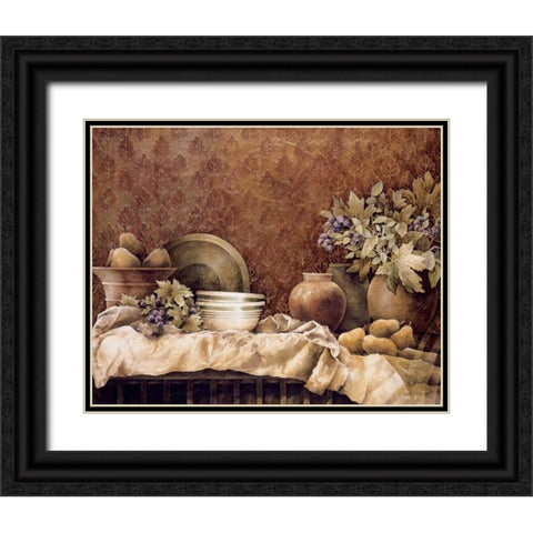 Rustic Reflections Black Ornate Wood Framed Art Print with Double Matting by Thompson, Linda