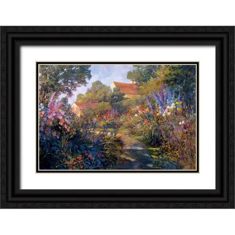 Annapolis Garden Black Ornate Wood Framed Art Print with Double Matting by Craig, Philip