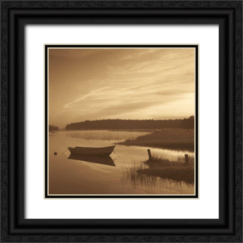 Misty Morning Black Ornate Wood Framed Art Print with Double Matting by Sleeper, Mike