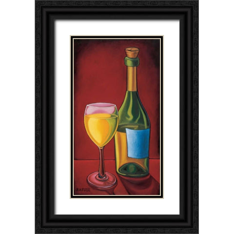 White Wine Black Ornate Wood Framed Art Print with Double Matting by Rafuse, Will