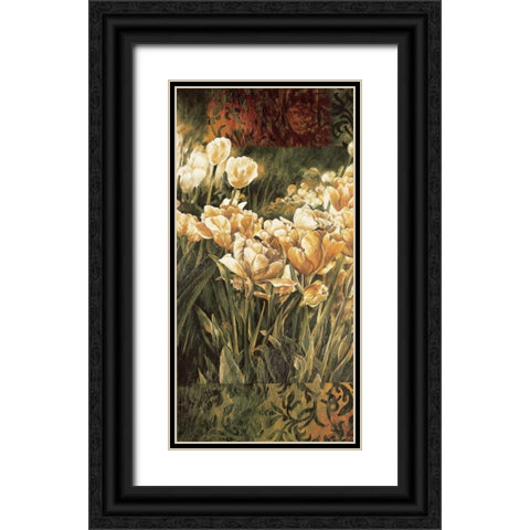 Summer Garden I Black Ornate Wood Framed Art Print with Double Matting by Thompson, Linda