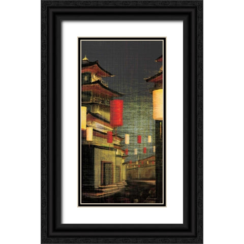 Lumiere II Black Ornate Wood Framed Art Print with Double Matting by Amori