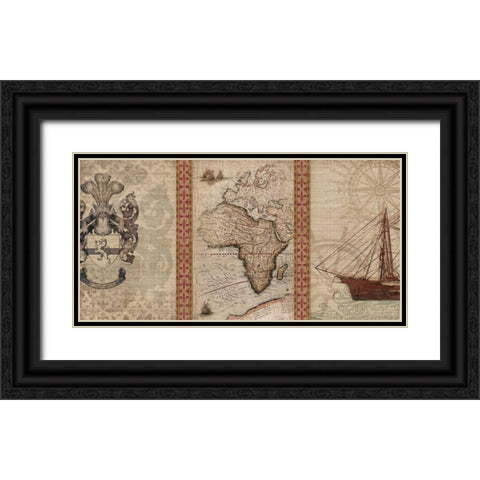 Voyage to Discovery I Black Ornate Wood Framed Art Print with Double Matting by Amori