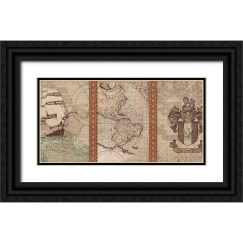Voyage to Discovery II Black Ornate Wood Framed Art Print with Double Matting by Amori