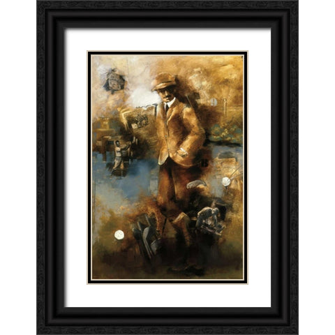 At The Club Black Ornate Wood Framed Art Print with Double Matting by Azim, Roya