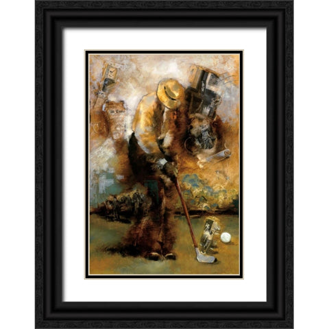 Swingin Black Ornate Wood Framed Art Print with Double Matting by Azim, Roya