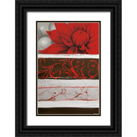 Sumptuous Red Black Ornate Wood Framed Art Print with Double Matting by Copley, Jasmin Zara