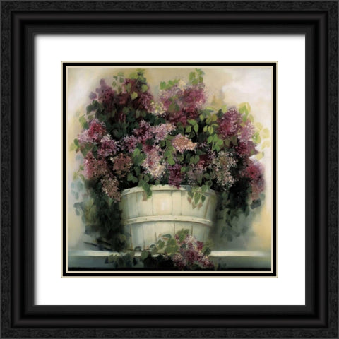 Lilac Gathering Black Ornate Wood Framed Art Print with Double Matting by Dern, Andrea