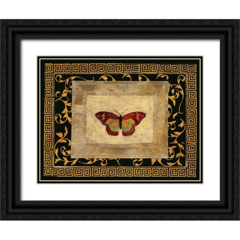 Winged Ornament II Black Ornate Wood Framed Art Print with Double Matting by Hayes, Alan