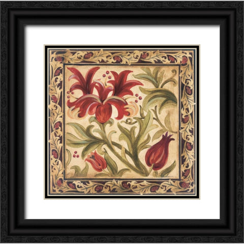 Floral Daydream I Black Ornate Wood Framed Art Print with Double Matting by Jardine, Liz