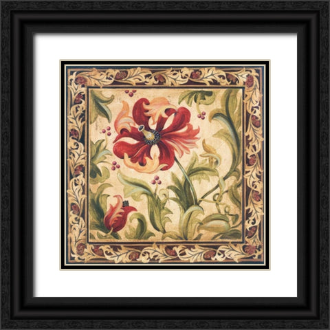 Floral Daydream III Black Ornate Wood Framed Art Print with Double Matting by Jardine, Liz