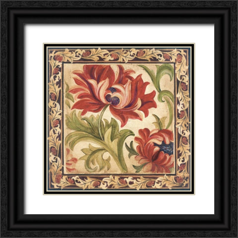 Floral Daydream IV Black Ornate Wood Framed Art Print with Double Matting by Jardine, Liz