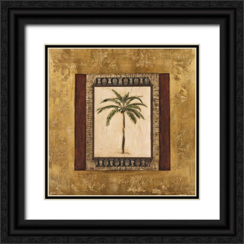Stately Palm II Black Ornate Wood Framed Art Print with Double Matting by Mindeli