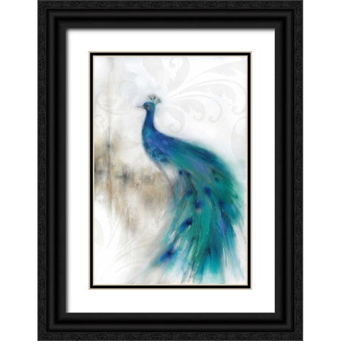 Jewel Plumes II Black Ornate Wood Framed Art Print with Double Matting by Prior, J.P.
