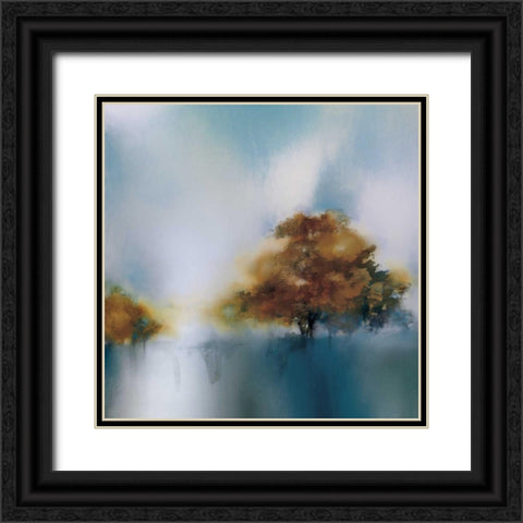 Teal Breeze I Black Ornate Wood Framed Art Print with Double Matting by Prior, J.P.
