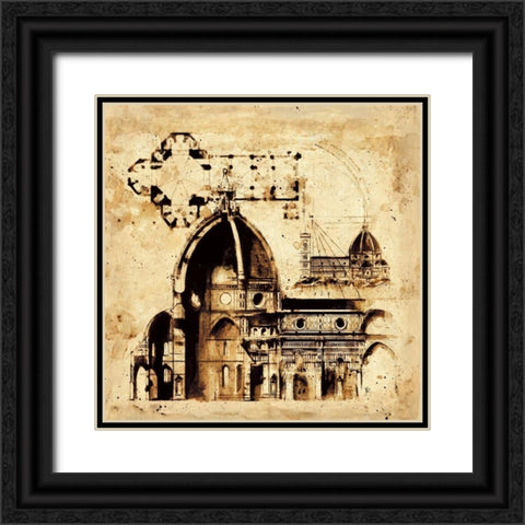 Architectorum No. 1 Black Ornate Wood Framed Art Print with Double Matting by Panossian, Paul