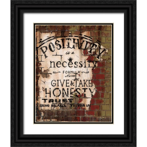 Positivity Black Ornate Wood Framed Art Print with Double Matting by Sanchez, Luis