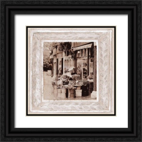Flower Market Black Ornate Wood Framed Art Print with Double Matting by Tarras, Teo