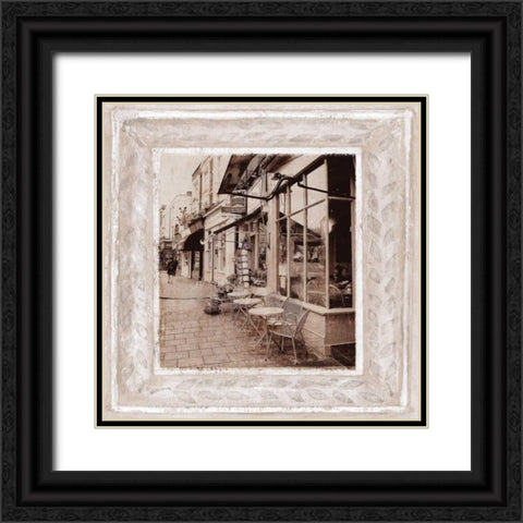 Street Cafe Black Ornate Wood Framed Art Print with Double Matting by Tarras, Teo