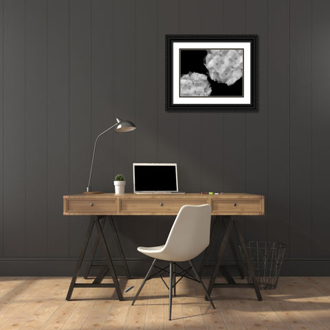 Hydrangea Black Ornate Wood Framed Art Print with Double Matting by Christensen, Jim