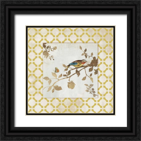 Audubon Tile I - Mini Black Ornate Wood Framed Art Print with Double Matting by Jensen, Asia