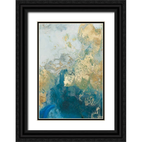 Ocean Splash II Black Ornate Wood Framed Art Print with Double Matting by PI Galerie