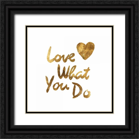 Love What you Do Heart Black Ornate Wood Framed Art Print with Double Matting by PI Studio