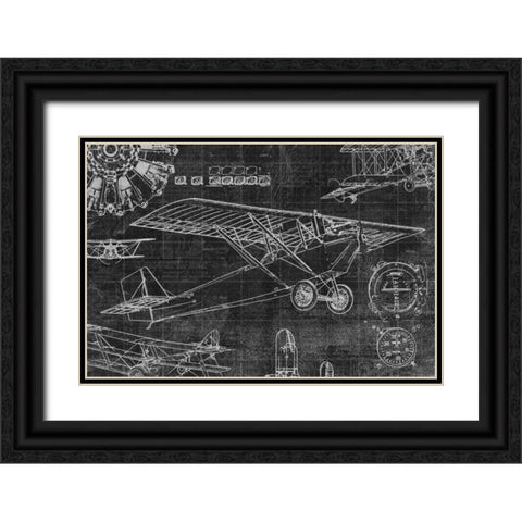 Vintage Aviation I Black Ornate Wood Framed Art Print with Double Matting by Selkirk, Edward
