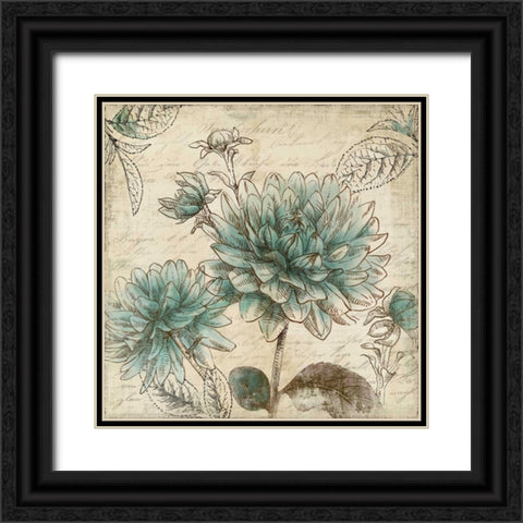 Blue Botanical II Black Ornate Wood Framed Art Print with Double Matting by Wilson, Aimee