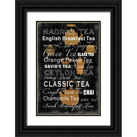 Tea Collection - Mini Black Ornate Wood Framed Art Print with Double Matting by Wilson, Aimee