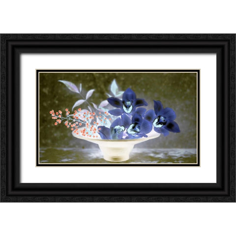 Floral Color - 18 Black Ornate Wood Framed Art Print with Double Matting by Blaustein, Alan