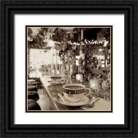 Nagano Cafe - 1 Black Ornate Wood Framed Art Print with Double Matting by Blaustein, Alan