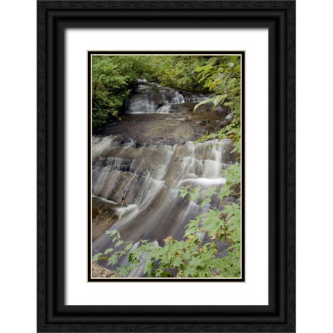 Hokkaido Waterfall - 4 Black Ornate Wood Framed Art Print with Double Matting by Blaustein, Alan