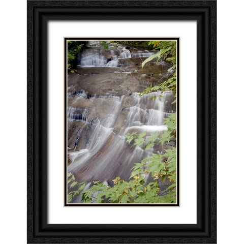 Hokkaido Waterfall - 5 Black Ornate Wood Framed Art Print with Double Matting by Blaustein, Alan