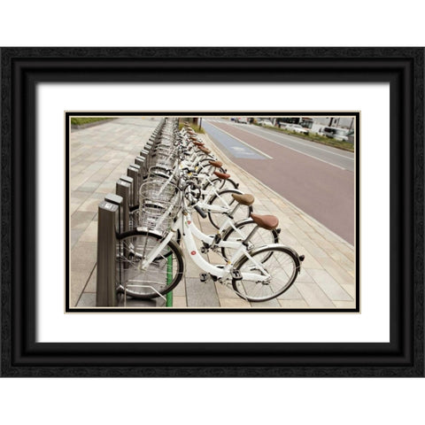 Japan Bicycle - 7 Black Ornate Wood Framed Art Print with Double Matting by Blaustein, Alan