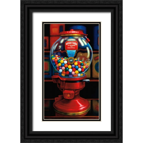Gumball Machine IV Black Ornate Wood Framed Art Print with Double Matting by Colletta, TR