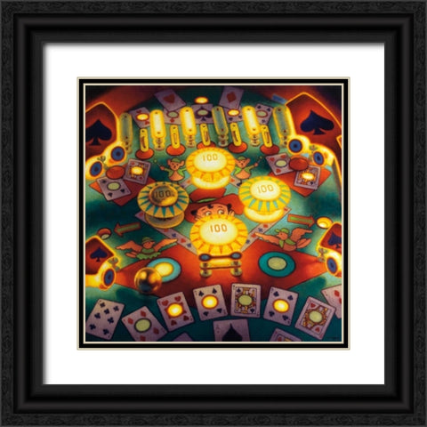 Hi Lo Pin Ball Black Ornate Wood Framed Art Print with Double Matting by Colletta, TR