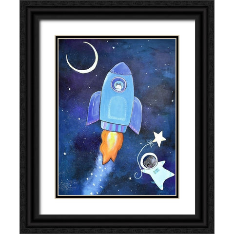 Outer Space Adventure Black Ornate Wood Framed Art Print with Double Matting by Doss, Andrea