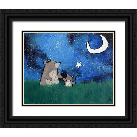 Two Bears Black Ornate Wood Framed Art Print with Double Matting by Doss, Andrea