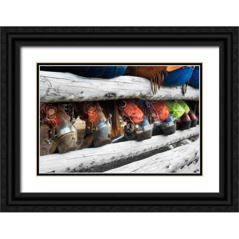 Boots and Spurs Black Ornate Wood Framed Art Print with Double Matting by Dearing, Lisa