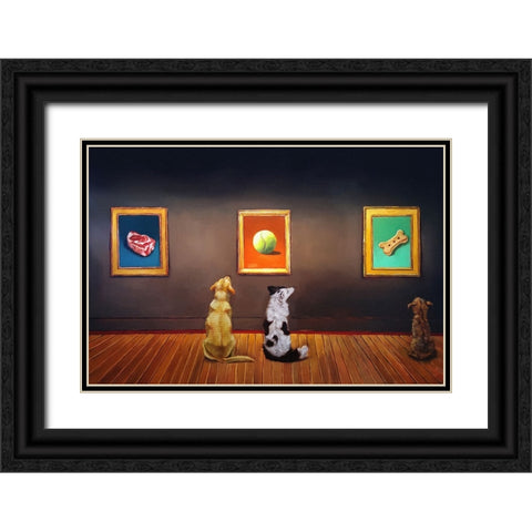 Dog Museum Black Ornate Wood Framed Art Print with Double Matting by Heffernan, Lucia