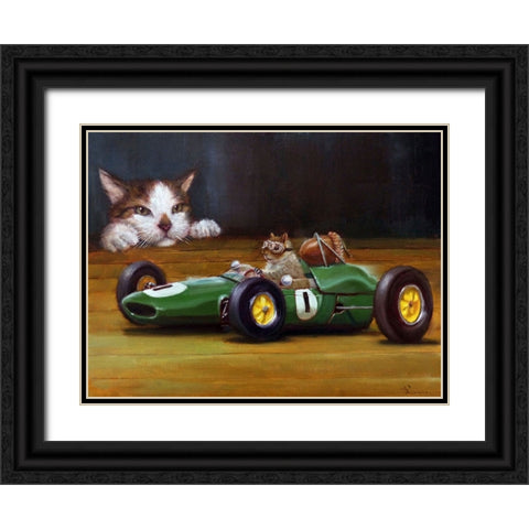 Car Nuts Black Ornate Wood Framed Art Print with Double Matting by Heffernan, Lucia