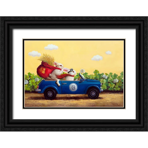 Family Drive Black Ornate Wood Framed Art Print with Double Matting by Heffernan, Lucia