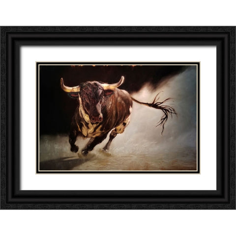 El Toro 2 Black Ornate Wood Framed Art Print with Double Matting by Heffernan, Lucia