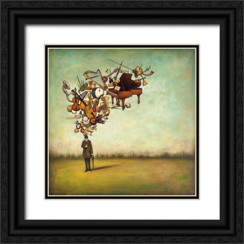 Thanks for the Melodies Black Ornate Wood Framed Art Print with Double Matting by Huynh, Duy